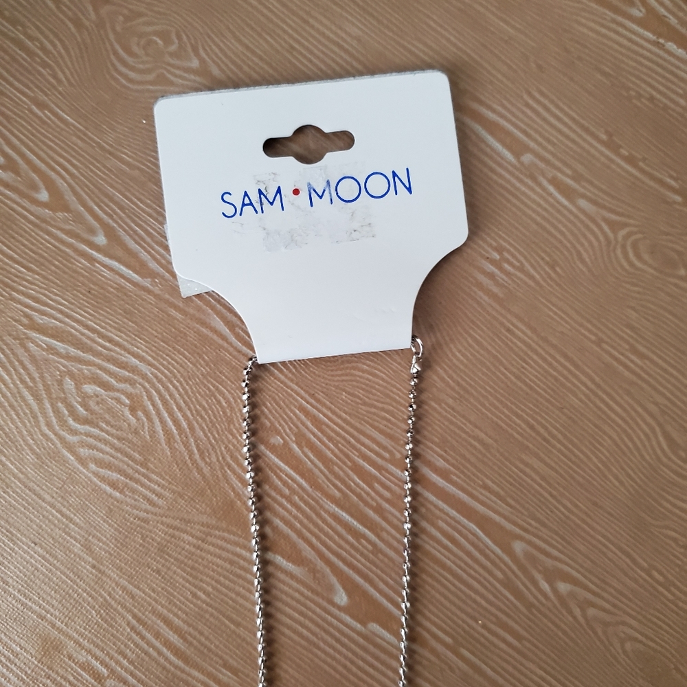 New Sam Moon Rhinestone Scissors Necklace - Picture 3 of 3